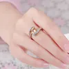 Cluster Rings Helon Solid 10K White Gold Flawless Cushion 8x8mm äkta naturlig Citrin Diamond Engagement Wedding Ring for Women Fine