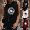 Kadın Tankları Moda Günlük Gevşek Gevşek Karahindi Serisi Baskılı Kolsuz Tank Top