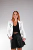 Women's Jackets Handmade Genuine Leather Short Jacket Woman White Lether