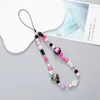 DIY Cell Phone Case Charm Chain Anti-Lost Wrist Straps Handmade Bracelets Acrylic Lanyard Butterfly Keychain Beaded Colorful Hanging Cord Universal