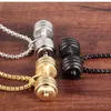 Pendant Necklaces Mens Stainless Steel Barbell Gym Weight Lifting Dumbbell Necklace