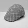 Berets Mens Dames Duckbill Cap Ivy Drive Sun Flat Cabbie Sboy Hat unisex Blm84