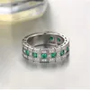 2022 Eternity Ring Zircon Silver Color Engagement Wedding Band Rings for Women Män Finger Promise Party Jewelry
