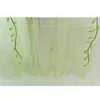 Gordijn Home Decoratie Transparant raam Wit Zie door gordijnen Sheer Gray Green Sheers Leaf TuLle Voile Scarf