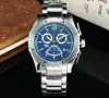 2022 men's luxury waterproof wristwatch men's timing multi-functional non-embroidered steel strap wristwatch calendar bu2058