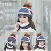 Hats Scarves Sets New Fashion Women Winter Hat Bib Mask 3Pcs Warm Cycling Cs Korean Student Wool Hat Scarf set Female Winter Knitted HatL231113