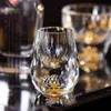 Tumblers 15 ml Copas de cristal Lámina de oro S para Vodka Juego de vino Copa doble Copa de licor Copas de licor 230413
