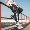 Herrenhose Hip Hop Bänder Cargohose Herren Joggerhose Herren Streetwear Militärhose Mode Männlich Elastische Taille Hose Baumwolle Schwarz 230413