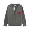 セーターamis Am I Cardigan Designer Amiparis Knit Men Frence Sweatshoodie Jumper Big Coeur Heart Love Jacquard 2024春のカジュアルストリートウェア2JGN