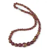 Цепи Полудражевые камни Jaspers Chalcedony Beads Ожерелье Круглая жемчужная башня 6-14 мм женское платье для вечеринки
