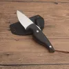 Couteau droit de survie de qualité supérieure G2378 D2 Drop Point Lame de finition satinée Full Tang G10 Poignée Camping en plein air Chasse Couteaux à lame fixe avec Kydex