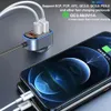 65W 6-in-1 USB Typ C Autoladegerät 6 Ports Adapter mit 1,5m Kabel Quick Charge 3.0 PD3.0 Schnellladung für iPhone Samsung Xiaomi Handy