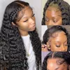 Deep Wave 360 Lace Front Wigs Human Hair Wigs for Black Women 360 Full Lace Wigs Pre Plucked, Deep Curly frontal Wigs Natural Hairline 130%denstiy