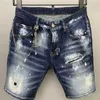 Jeans pour hommes 2023 été fête plage court italie hommes Shorts hommes Denim pantalon bouton mince bleu trou 2 pour 826