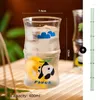 Şarap Gözlükleri Bambu Cam Saman Sup Kart Karikatür Panda Su Kupaları Yaratıcı Ev Mutfak İçecekleri Büyük Kapasiteli Kahve Süt Kupaları