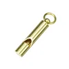 Klassiek ontwerp Handgemaakte koperen training Whistle Key Chain Outdoor Survival Gold Copper Keychain