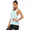 Chemises actives Femmes Yoga Solide Vêtements de sport Fitness Gym Vêtements Fit Top Workout Training Crop Tops Blouse sans manches T-shirts Séchage rapide