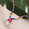 Colares Pingente 2023 Moda Jóias Frisado Charme Colar Ajustável Cogumelo Bead Strand para Mulheres