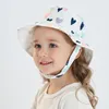 Cappelli da pescatore per bambini indossabili su entrambi i lati primavera estate Cappello da sole per bambini con stampa di cartoni animati all'aperto 7 colori M203F
