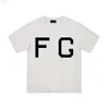 Designer Esstenials Camisas Fearofgod Linha Principal Temporada 7 Marca de Moda de Verão Homens e Mulheres Casal Solto Fg Carta Reunido T-shirt de Manga Curta