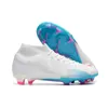 Mercurial Superfly ix Academy FG Soccer Shoes Cleats Football Boots Black White