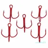 Mounchain 100pcs Classic Treble Sharp Hooks High Carbon Steel Red Fishing Tackle 91