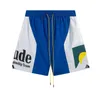 patchwork mens rhude shorts summer Quick drying beach shorts embroidery designer shorts men