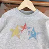 新しい秋の子供フーディーカラフルな五gram星パターン印刷ベビーセーターサイズ100-160 2色オプションの男の子の女の子プルオーバーNov10