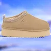 Stivali Pantofole Tasman Pantofole Tazz seme di senape Ciabatte in pelliccia di castagno Pelle di pecora Classica Ultra Mini Stivali con plateau Inverno Donna Uomo Scarpe slip-on Tomaia in pelle scamosciata Lana