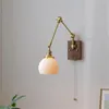 ウォールランプアンティーク調整可能なライト長いスイングアームスコンセセラミック銅ベッドルームベッドサイドの家の装飾の備品のスイッチ