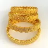 Bangle Arabia Arabia Biżuteria Dubai Banles for Women 4pcs/Lot 24k Gold Bracelets Etiopian Wedding Bridal Biżuteria Prezenty