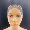 Hårklipp lyxiga kristall ihåliga nät täcker fullt huvud headwraps pannband smycken för kvinnor bling strass halsduk bandana hatt