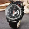 Armbandsur Top Brand Mens Watches Quartz Movement Automatic Date Sport Wrist Watch Chronograph Leather Strap Clocks