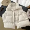 Gilets pour femmes Automne Hiver Y2K Gilet Femmes Épais Chaud Vers Le Bas Harajuku Veste Lâche Casual Vêtements D'extérieur Gilet Court Manteaux Coupe-Vent