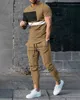 Mens Tracksuits 3D Printed Short Sleeve Suit Spring Men Tracksuit Set Jogger Clothing for Man Casual TshirtStrousers 2 Piece Outfits Streetwear 230413