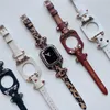 Другие модные аксессуары Струйный кожаный ремешок для Apple Watch Band 44 мм 40 мм 38 мм 42 мм Correa Metal Bracelet Iwatch Ultra Series 5 4 6 SE 7 8 49/45 мм 41 мм J230413