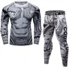 Herrspårsperioder Sportkomprimering Dräkt Running Set MMA Boxing Shorts Rashguard Workout Gym Clothing Sportwear Training Fitness Tracksuit 230412