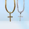 Hommes femmes matériau en cuivre argenté or glacé sur zircon pendentif collier chaîne mode hip hop bijoux8589480