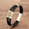 Bracelets de charme Punk en acier inoxydable pour hommes, classique, chaîne en cuir véritable, accessoires de bijoux, nouveautés 2023, tendance à vendre