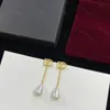 Women Studörhängen Designer Premium Gold Diamond Earring för herrhoppörhängen