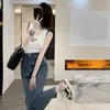 Basic & Casual Dresses designer Jeans Denim Long Skirts Split Casusal Women's Outside Wear Spring And Summer 18ES