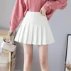 Юбки осенние корейская юбка шорты женщин высокая талия сексуальная мини -юбка школа короткая плиссированная каваи японская розовая юбка Женская весна 230413