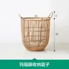 Sacos de lavanderia cesta de mão real rattan mão-tecido sujo mudando roupas armazenamento flor decorativa