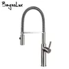 Kitchen Faucets Bagnolux Brushed Nickel Brass Sink Black hose Mount Pull Down Dual Sprayer Nozzle Mixer Water Taps Faucet 231113