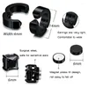 Backs Earrings WKOUD 6 Pairs Stainless Steel Magnetic Stud For Men Women Hoop Clip On CZ Non-Piercing Black All Ages