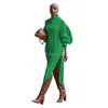 디자이너 가을 겨울 니트 드레스 여성 플러스 크기 3XL 긴 소매 스웨터 드레스 캐주얼 터틀넥 스플릿 니트 드레스 파티 도매 의류