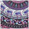 Tapeçarias redondas impressão boêmia mandala tapeçaria parede pendurado piquenique toalha de praia cobertor elefante roxo