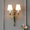 Wall Lamp French All-copper Luxury Lamps European Living Room Holders Sconce Lights Bedroom Villa El Study Aisle Fixtures