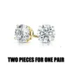 .25 0.5 1 2 4 5 karat Moissanite Stud Iced Out Round Cut Screw Back Sier 10K 14K Gold VVS Diamond Fine Jewelry Earring