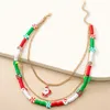 Christmas necklace cartoon Santa Claus snowflake Christmas tree multi-layer beaded necklace